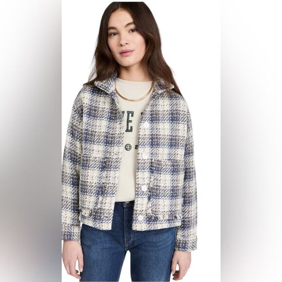 NWT! Blank NYC Once In A Lifetime Cropped Tweed Shacket - Size Large - Picture 6 of 16